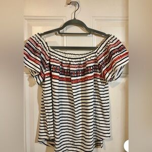 THML Mara off (or on) the shoulder knit top size Large